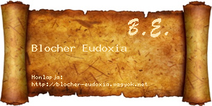 Blocher Eudoxia névjegykártya